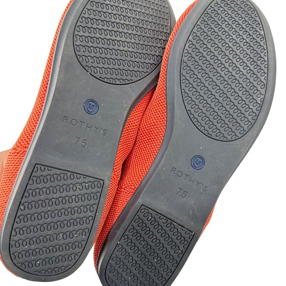 Rothys Womens Orange Loafer Flats Size 7.5 Sustainable Knit Material Lightweight - Picture 15 of 16